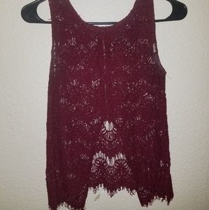 INNY, Lace, Open Back, Cropped Tank